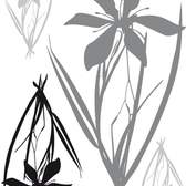 Samolepící dekorace AG Design F0443 Black/grey flowers, AGF00443 Šedé a černé květy (65 x 85 cm)