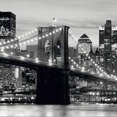 Fototapeta A&G - FT0199 Brooklyn bridge black and white, FTS 0199 Brooklynský most v noci (360x254 cm), lepidlo je součástí