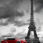 Vliesové fototapety MS-2-0027, fototapeta Retro car in Paris, 150 x 250 cm + lepidlo zdarma